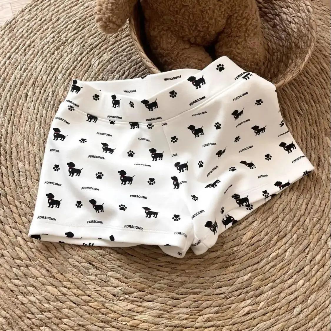 

Japan Puppy Print Casual Shorts For Women Summer 2026 New Low-Waist Slim Slim Versatile Commuting Straight Wide-Leg Pants