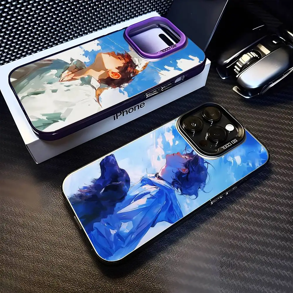 

BOY Cartoon Phone Case For iPhone 16,15,14,13,12,11,Mini,Pro,MAX Purple Matte Shockproof Cover