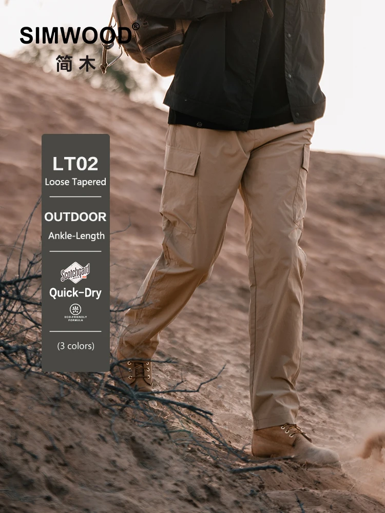 SIMWOOD-pantalones Cargo de secado rápido para hombre, pantalón táctico ligero hasta el tobillo, de 150gsm, para senderismo, novedad de otoño, 2024