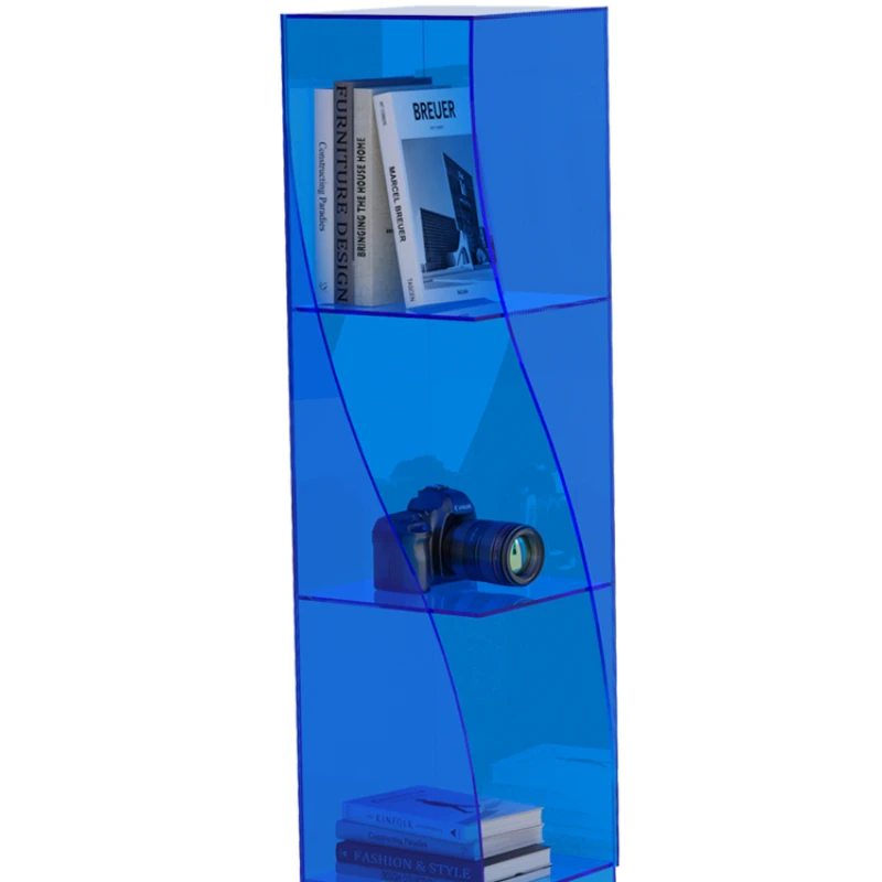 Storage and display rack minimalist wall corner multi-layer display acrylic bookshelf to corner floor