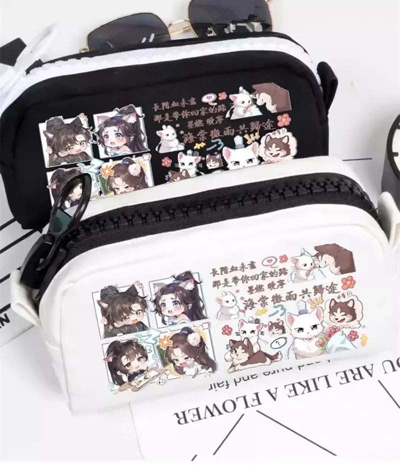 アニメ-ハスキーと彼の白猫-シズン-キュート-ペンケース-モランチュ-ワンニング-コスプレ-ペンシルバッグ-収納バッグ-文房具-ギフト