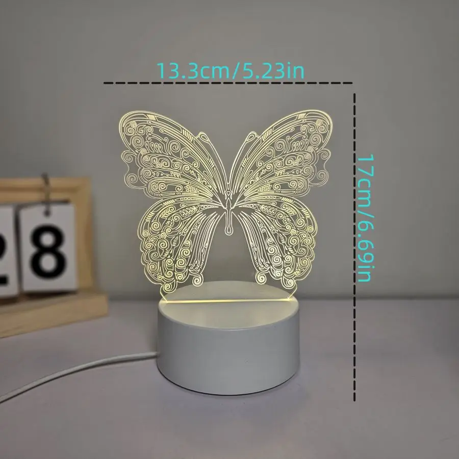 A creative 3D nightlight, room and living room workbench decoration, holiday gifts, monochrome warm light.