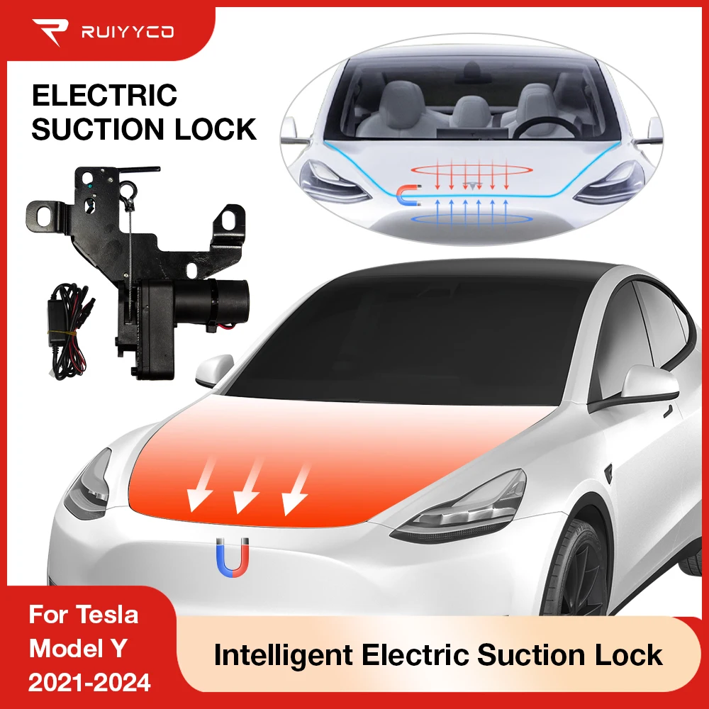 Ruiyyco Auto Close Electric Front Trunk Kit for Tesla Model Y 2021 2022 2023 2024 Automatic Soft Closing Suction Cover Lock
