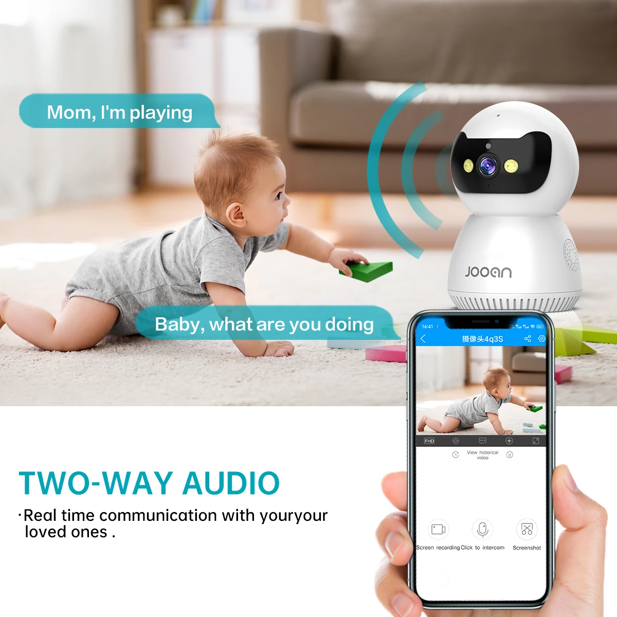 Jooan 5MP PTZ IP Camera 5G WIFI Wireless Security Camera Home Indoor AI Tracking Baby Pet Care