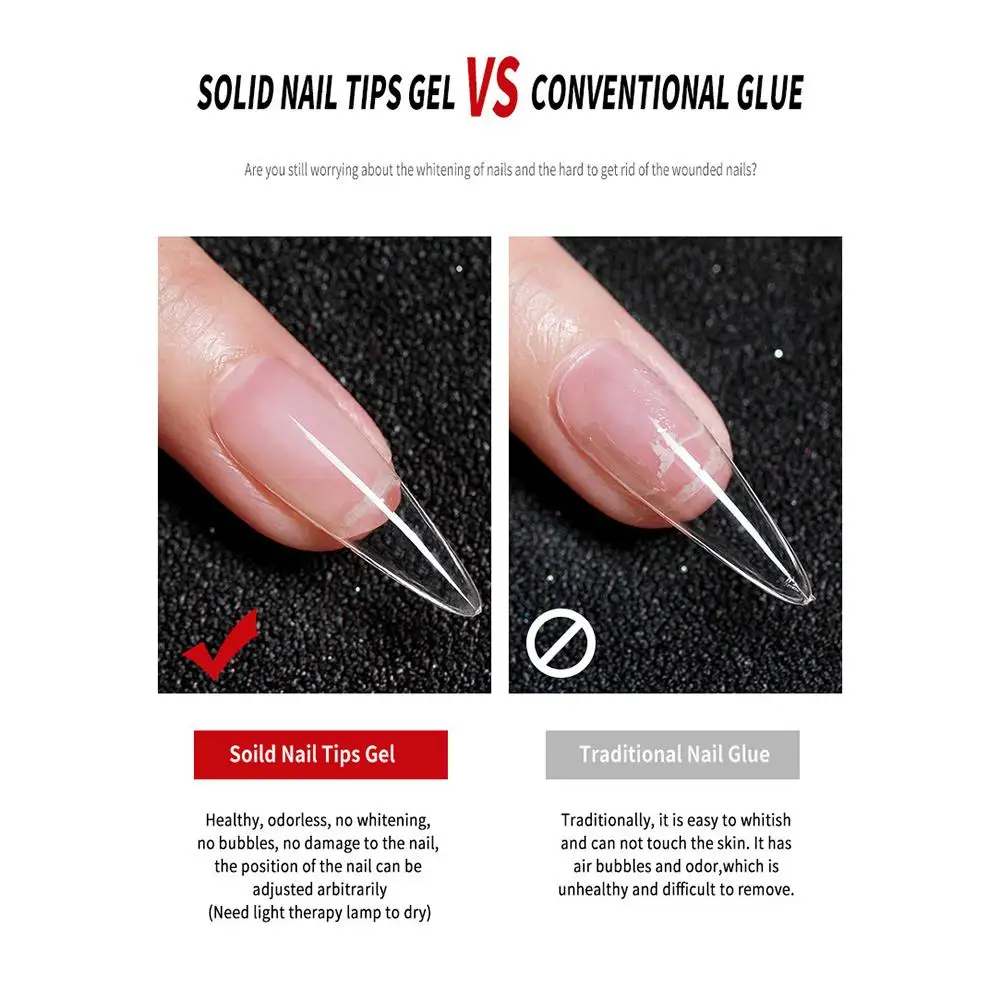 10g Resin Solid Nail Patch Gel Adhesive Bond Uv Glue Modelling Stick Tips Manicure Long Lasting Glue Clear Solid Nail Art Gel