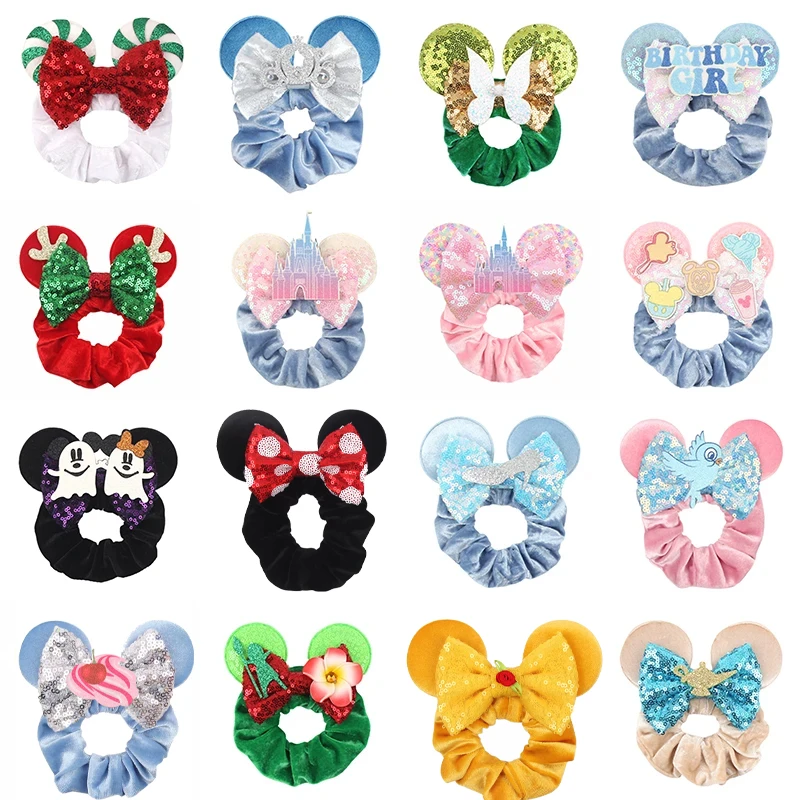 Neue Niedliche Mausohren-Kopfbedeckung mit Haarschleife, Festival-Pailletten, 4-Zoll-Schleife, Elastisches Stirnband für Mädchen, Party-DIY-Haaraccessoires, Geschenk