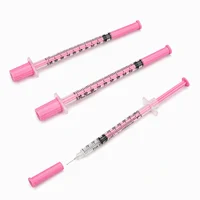 Nouvelles seringues à insuline jetables stériles de couleur rose 1ml 30G 5/16 pouces avec aiguille 30G 8mm, injecteur vétérinaire pour animaux de compagnie, 100 pièces/boîte 4