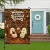Ghost Garden Flag, Fanciful Cozy Library Pumpkins Halloween Brown Double Sided Burlap Small Garden Yard Flag for Outdoor Pat cci