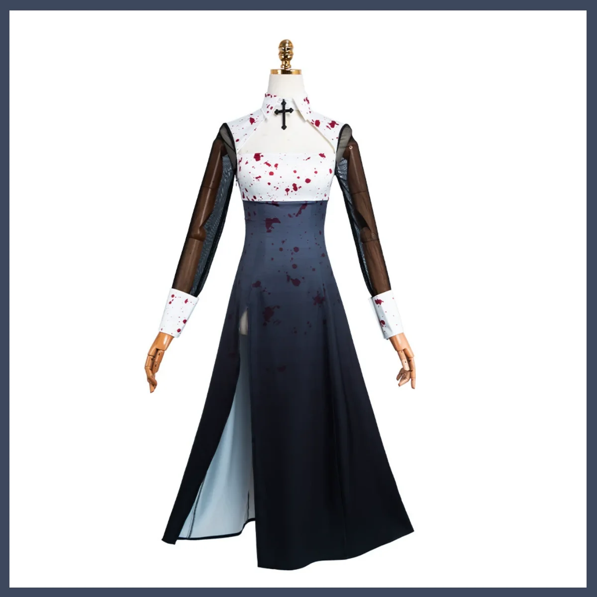 Anime My Dress-Up Darling Kitagawa Marin Cosplay Costume Nun Black and White Dress Wig Woman Sexy Christmas Carnival Suit