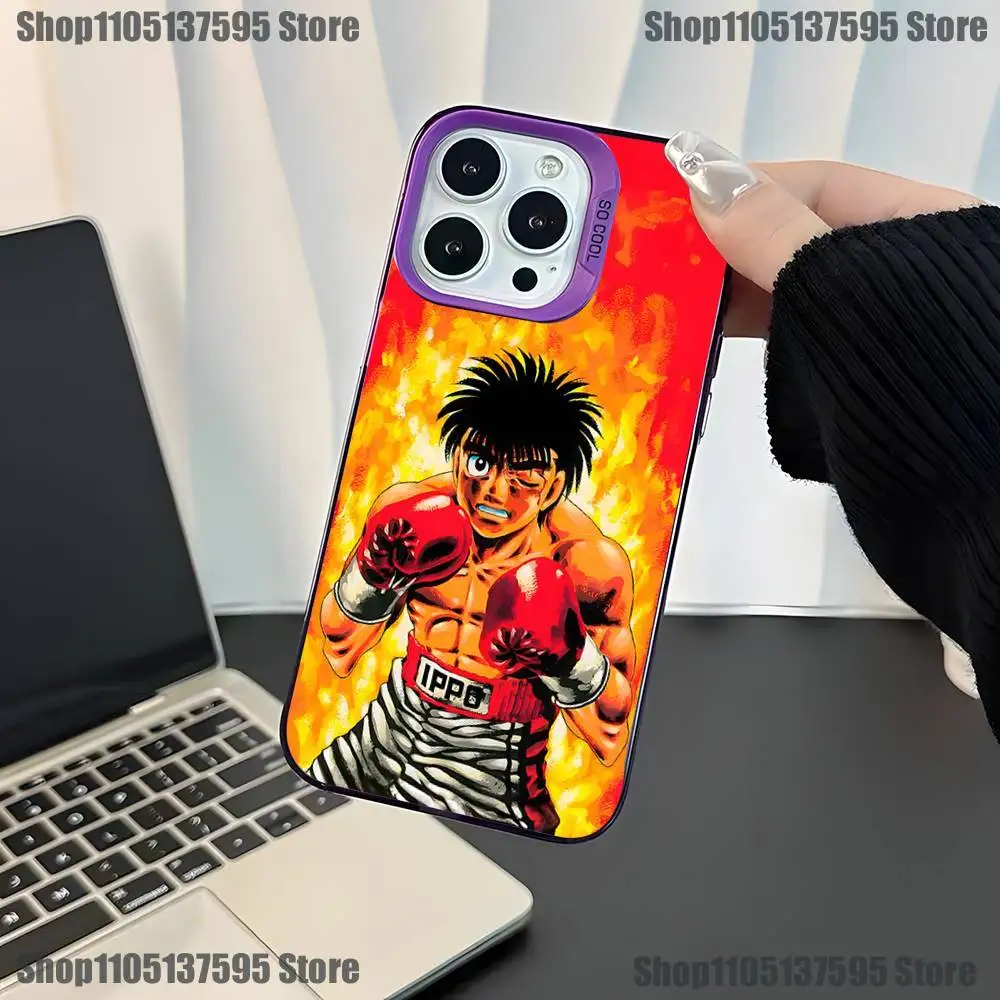 حافظة هاتف Boxing H-Hajime no Ippo لهاتف iPhone 17,16,15,14,13,12,11,Mini,Pro,E,SE4,XS,MAX غطاء كاندي غير لامع أرجواني