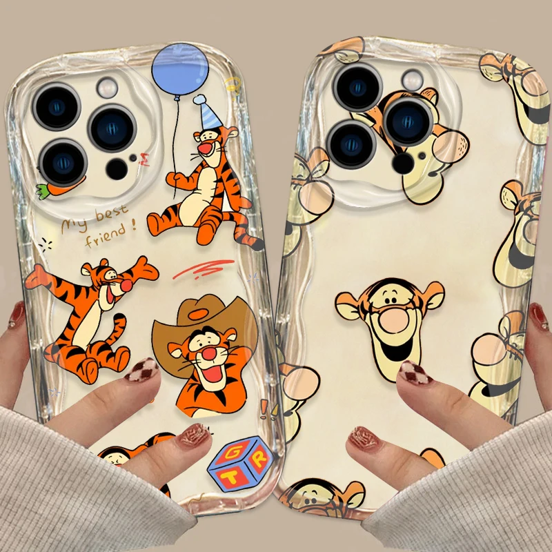 Disney Cartoon Tigger Cover For Apple iPhone 15 14 13 12 11 Pro X XR XS Max Plus 8 7 Plus SE Wave Oil Phone Case