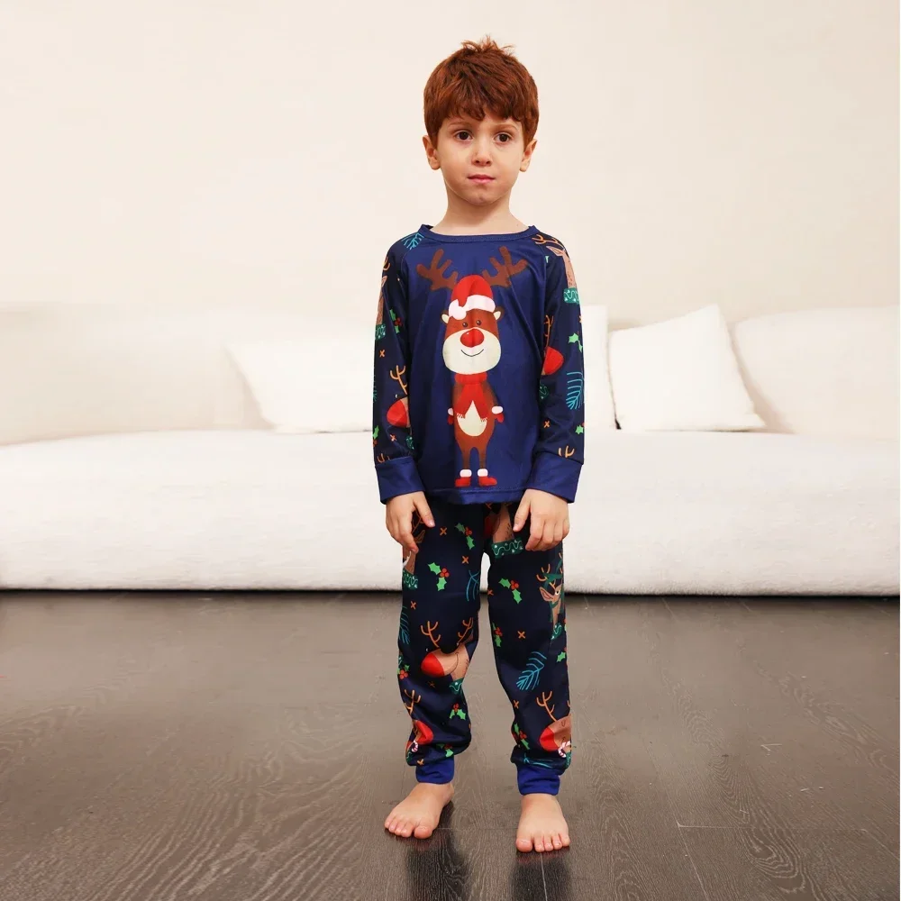 Merry Christmas Family Matching Outfits Cartoon Print 2 Pieces Suit Homewear Soft Warm Pajamas Set for Baby Boys Girls Xmas Look image 6