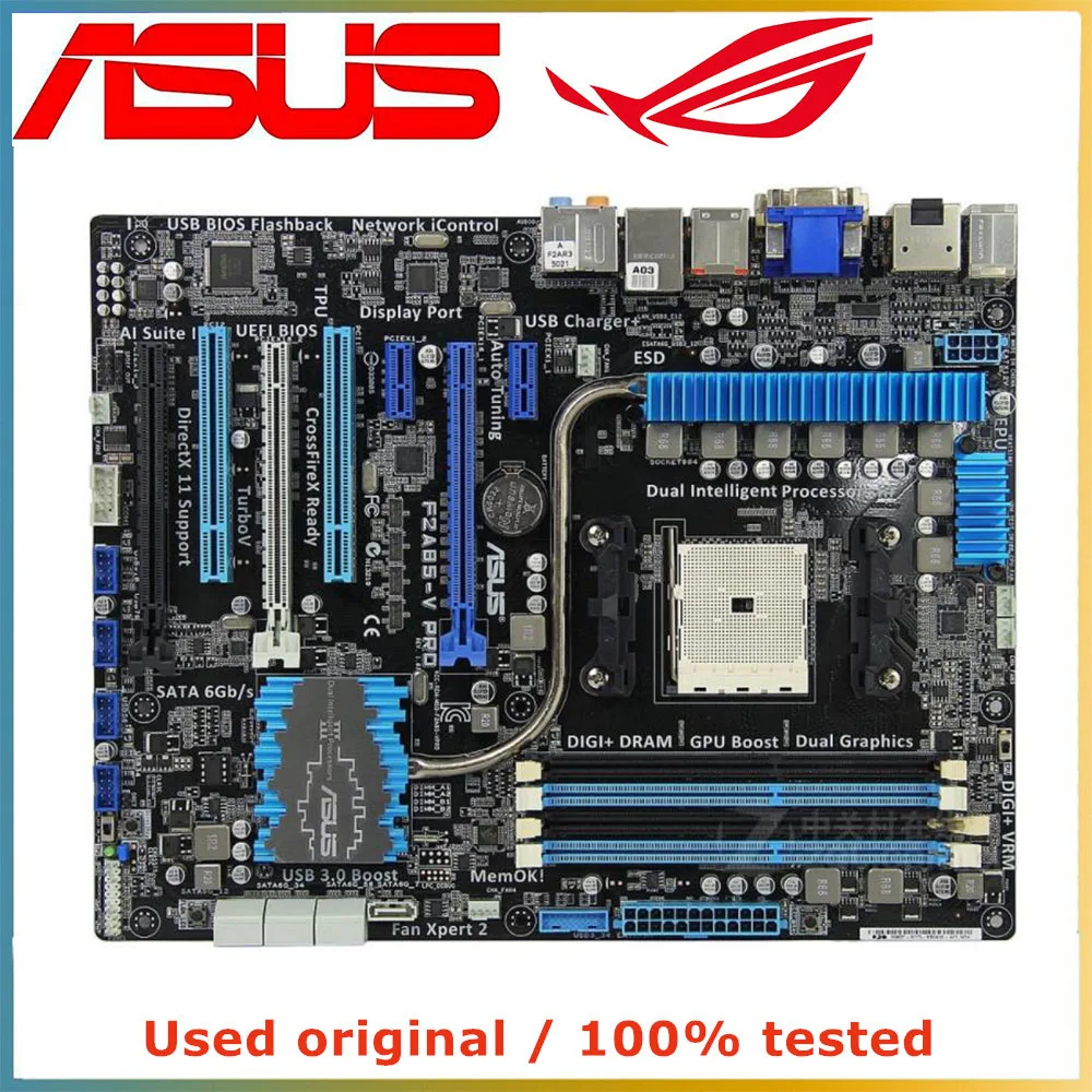 

Материнская плата для компьютера ASUS F2A85-V PRO FM2 DDR3 32 ГБ для AMD A85X десктопная материнская плата SATA III USB PCI-E 3,0 X16