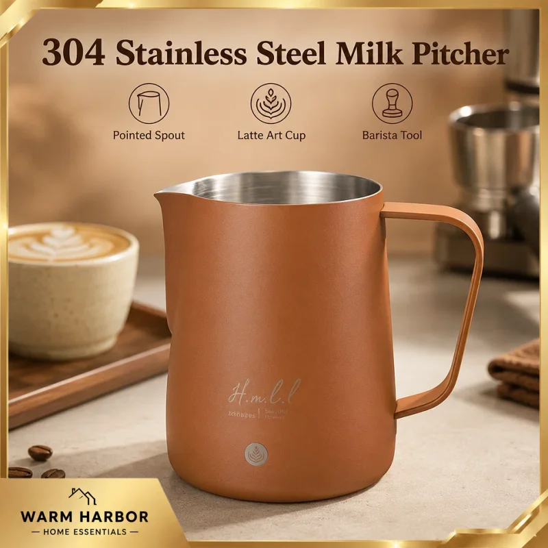 Timemore Joint Series Dharma Flower Milk Pitcher 304 Stainless Steel Latte Art Cup Pointed Spout Coffee Barista Tool Gift