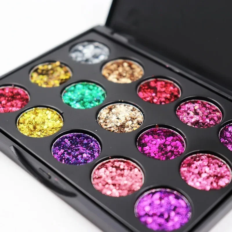 15Color Glitter Eyeshadow Palettes Exotic Flavors Pressed Glitter Shimmer Matte Eye Shadow Neon Metallic Women Make up Cosmetics