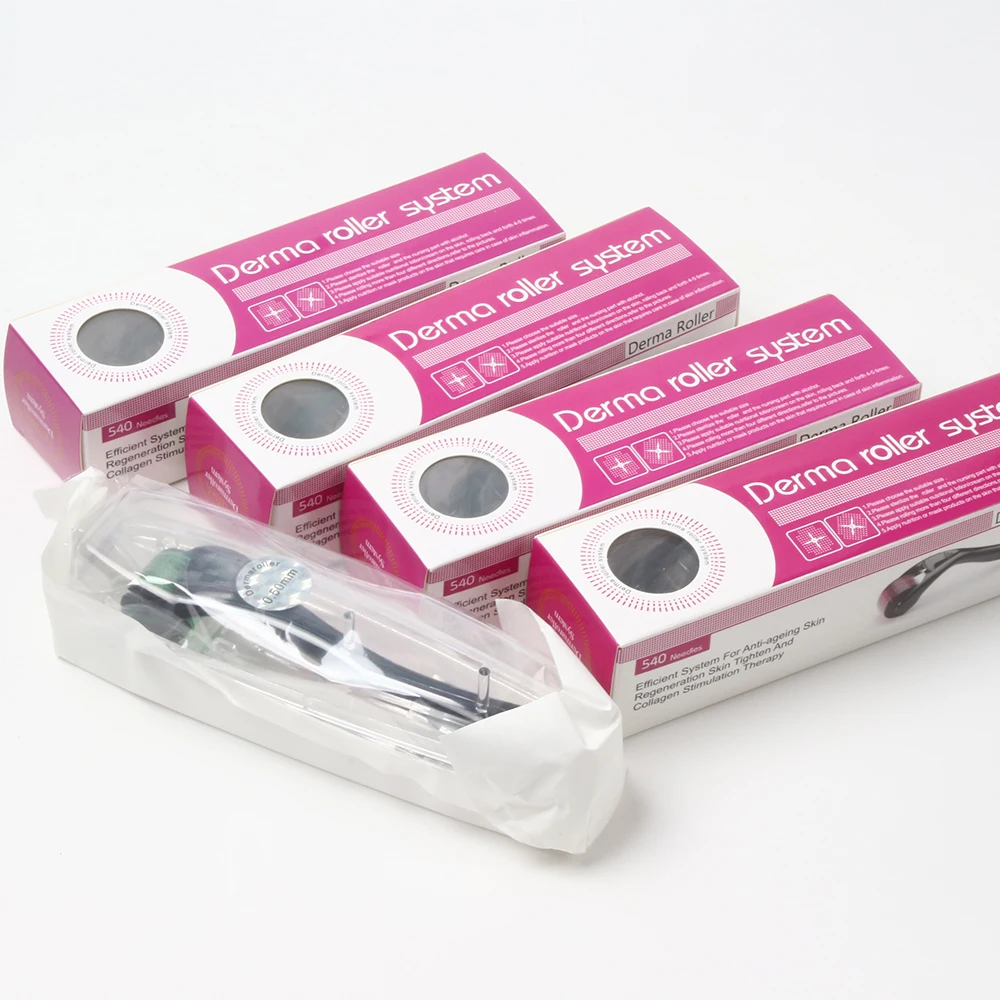 Derma Roller System 540 Needles for Hair And Skincare Black Green 1/5pcs Scalp Needling Tool for Beauty Therapy