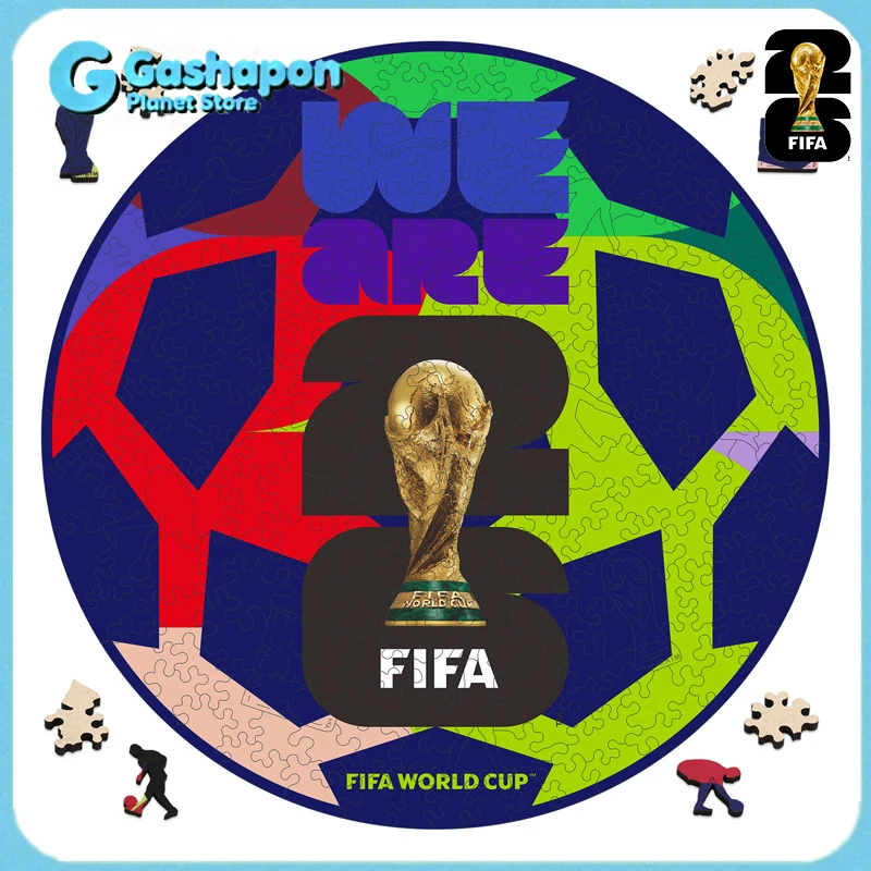 

2026 FIFA World Cup Canada Mexico USA Wooden Jigsaw Puzzle 3D Soccer Fan Collectible Gift Toy Family Game Educational Puzzle