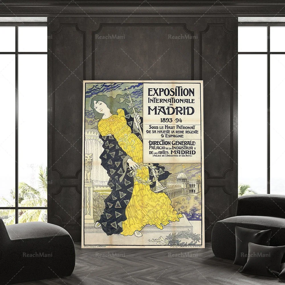 Reprint of a 1893 Vintage International Expo exhibition Poster - ORIGINAL CONDITION