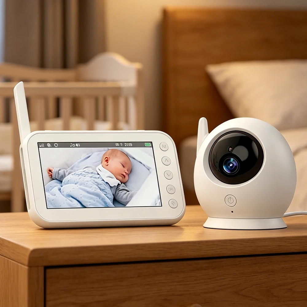 4.3 Baby Monitor with IR Night Vision & 2-way Talk Camera Temperature Monitoring Baby Camera No WiFi Hack-Proof Video Baby Phone