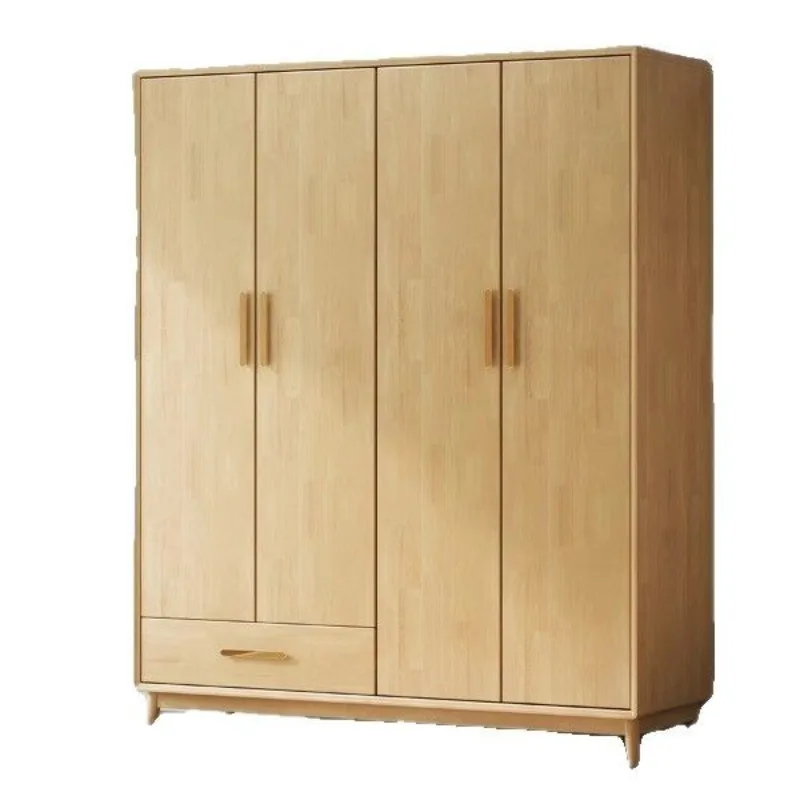 

Wardrobe Home Bedroom Modern Simple Small Apartment Rental Room Hanging Clothes Storage Locker Simple Solid Wood Wardrobe