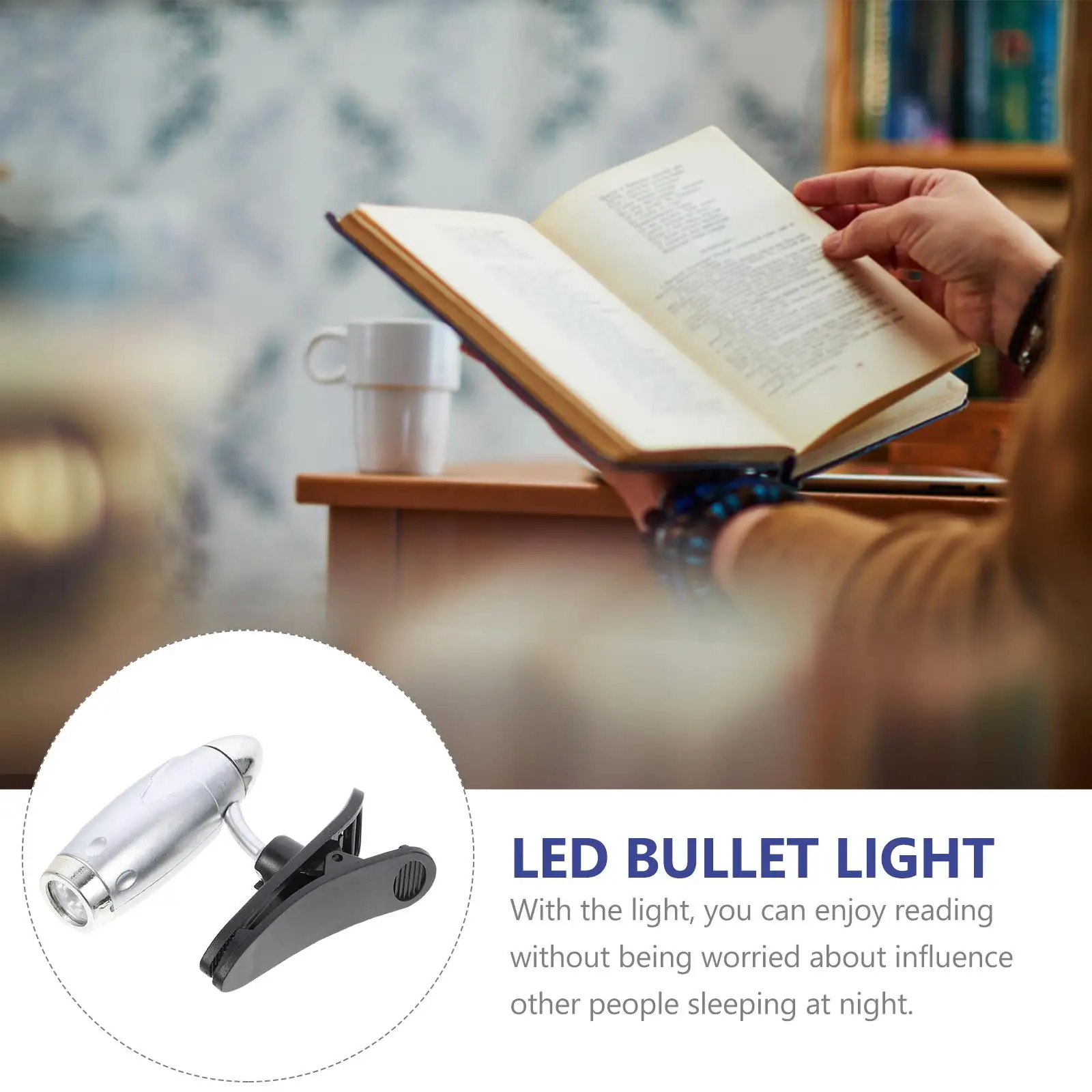 LED Clip Light Mini Book Lamp Adjustable Reading Light Small Booklight With Batteries Long Lasting Silver LED book holder lights