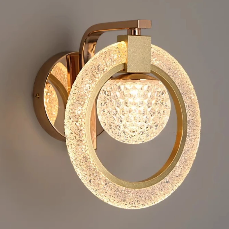 

Свет Роскошное Кольцо Настенный Светильник Спальня Прикроватные Тумбочки Нежный Фон Светодиодные Бра Освещение Украшения Лестница Кофейня Кабинет