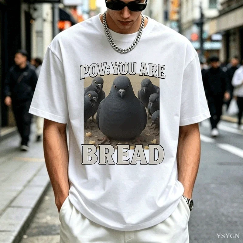 Funny Pigeon T Shirt Birdy T-Shirt Casual Cotton Short Sleeve Round Neck Tshirt High Quality Loose Soft Comfortable Clothes Tops