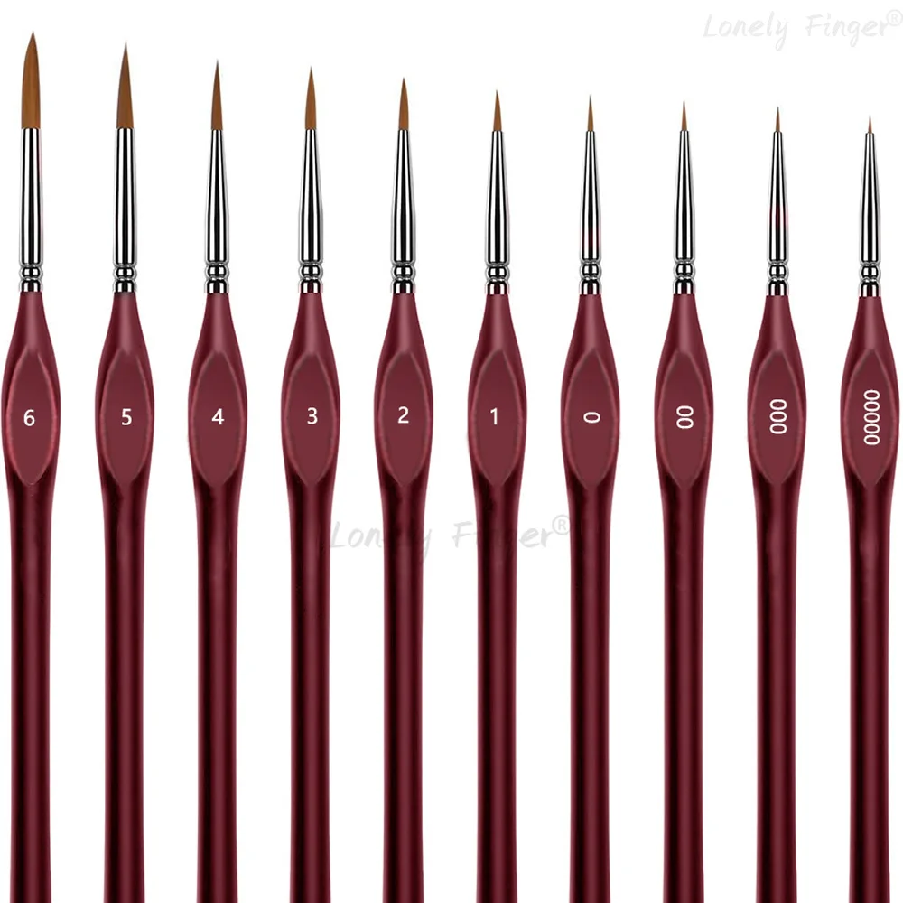 10pcs Triangle Detail Brush Watercolor Brushes Professional,Synthetic Hair Water Color Paint Brush Set for Watercolor Goua