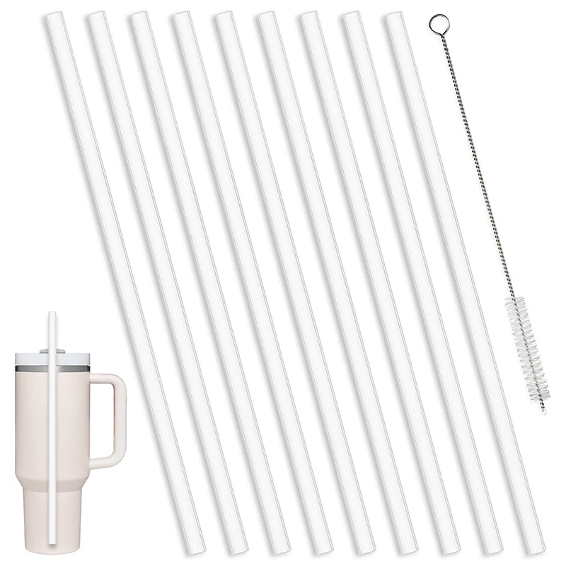 6 Pack Replacement Straws Compatible  40oz Tumbler Plastic Clear Reusable For Travel Tumbler Ice Cup Straw Set
