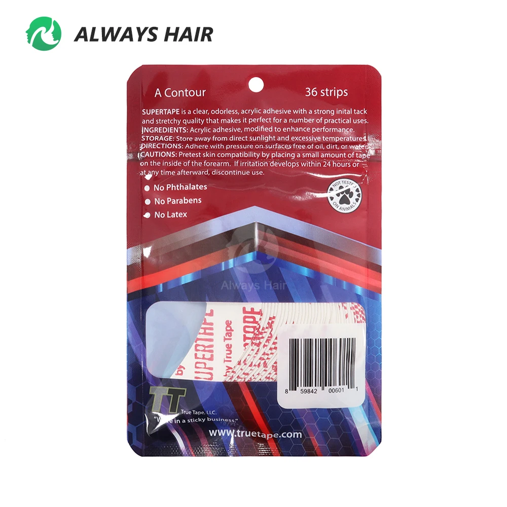 36 tiras de cinta adhesiva semanal para reemplazo de cabello, cinta de peluquín de doble cara flexible súper fuerte