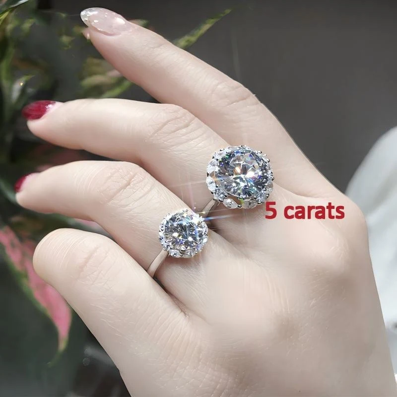 Morganite Ring VVS1 Grade Laboratory-Grown Diamond 1/2/3/5 Carat Gla Certification Women's Engagement Ring