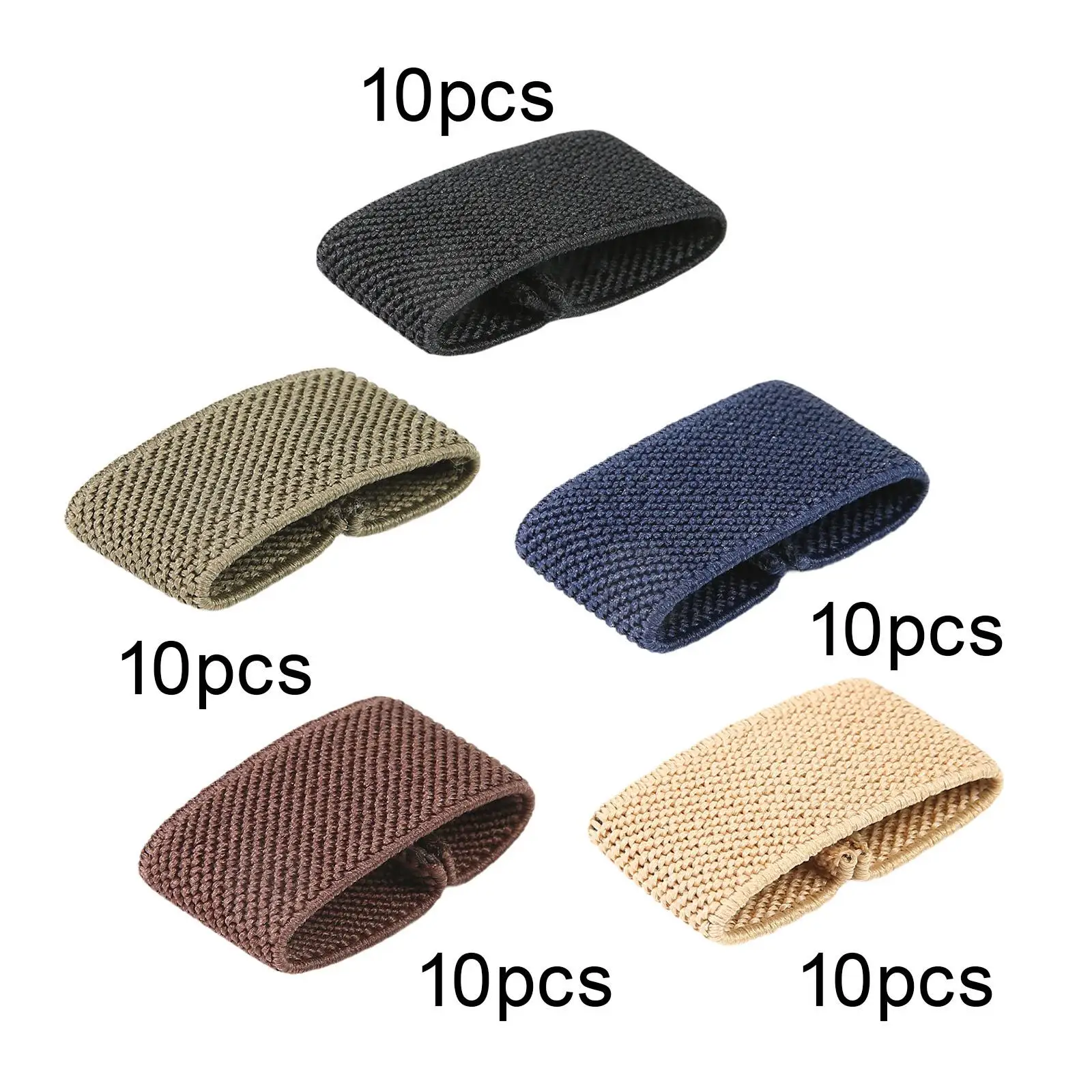 10Pcs Elastic Belt Keepers Webbing Holder Harness Strap Retainer Band Accessories Belt Loops Belt Rings Backpack Strap Holder