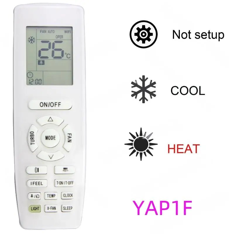 1Pcs YB1F2 YB1FA Replacement New YAP1F AC Remote Air Conditioner A/C Remote Control DIY Accessories For Gree