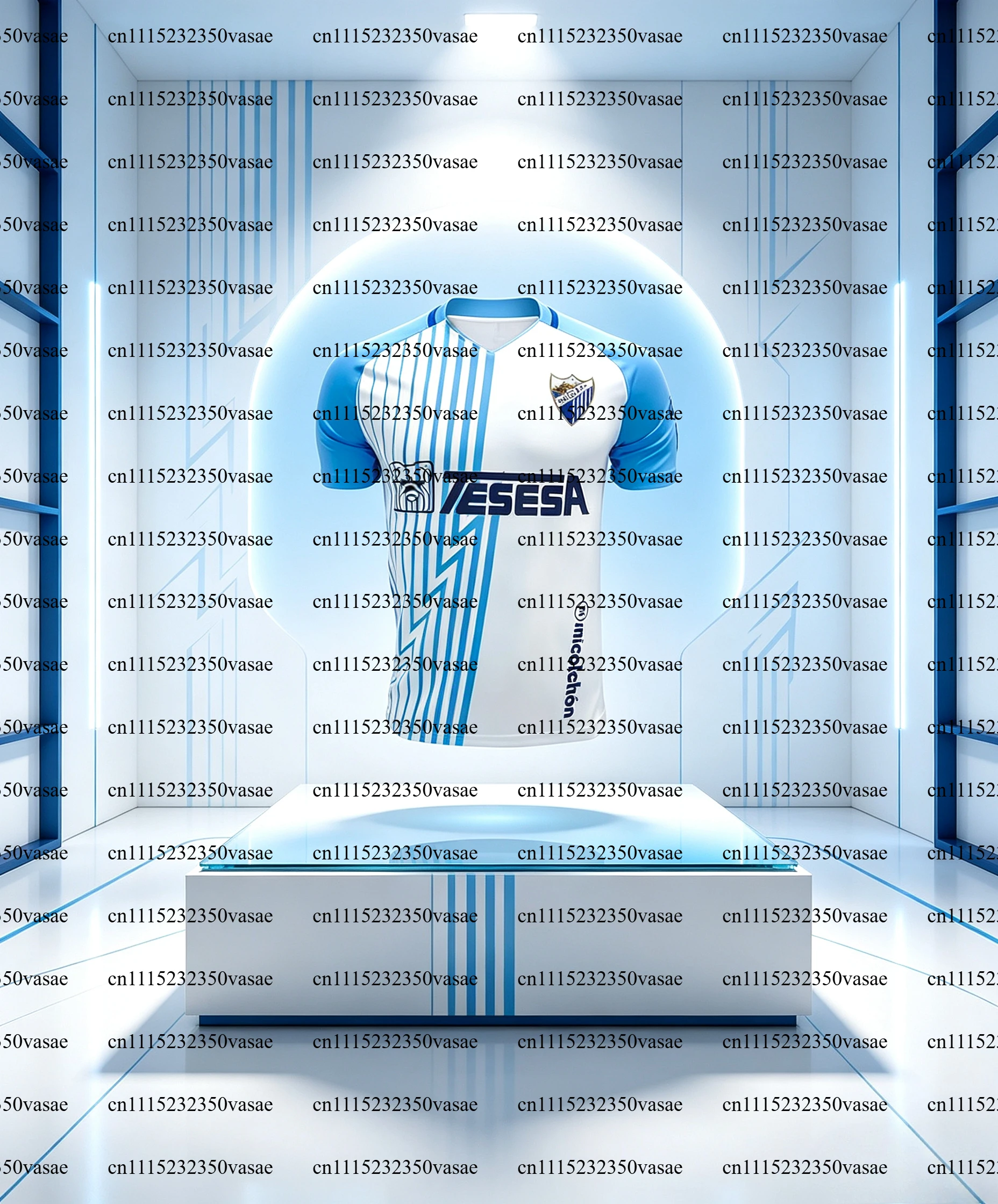 2020 Retro Malaga-Style Football Jersey Men Kid Soccer Uniform Printing Match Training Fan Sport Shirt Outdoor Street Style Top