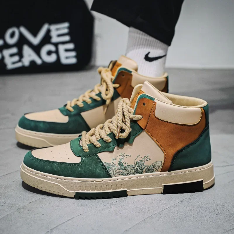 أحذية رياضية رجالية عصرية وصلت حديثًا للخريف أحذية عالية الجودة غير رسمية على الطراز الكوري متعددة الاستخدامات للمراهقين نعل سميك للبيع بالجملة حذاء AJTrendy #4