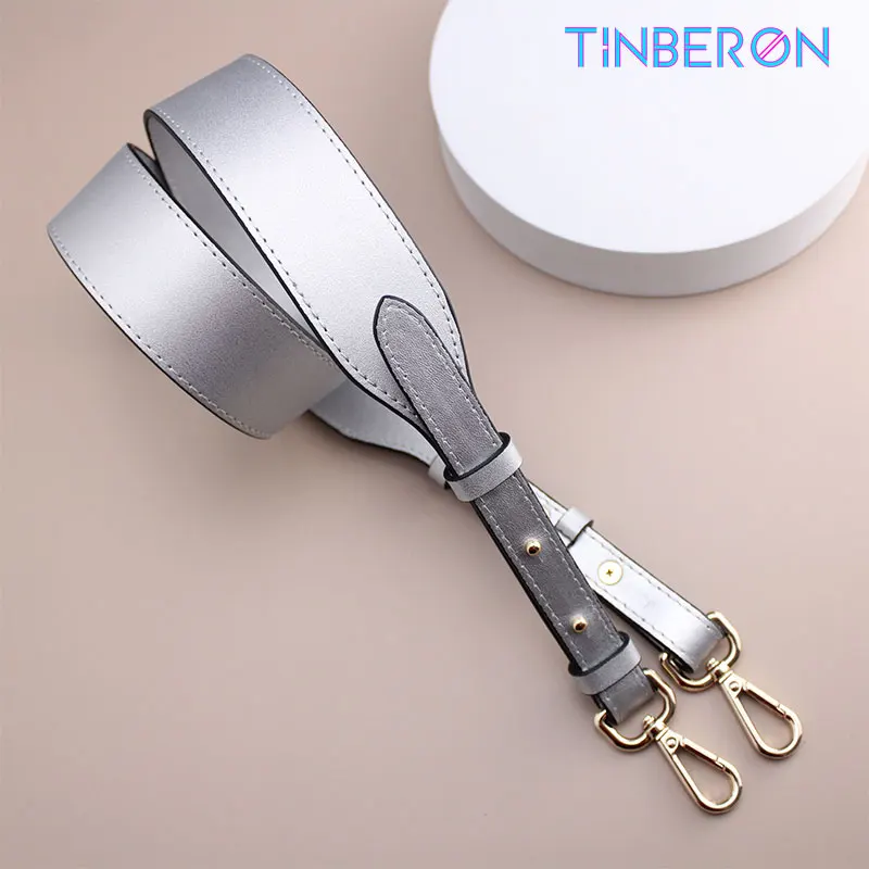 TINBERON-Correa de hombro de cuero de alta calidad, accesorio ajustable para bolso de mano, bandolera de lujo