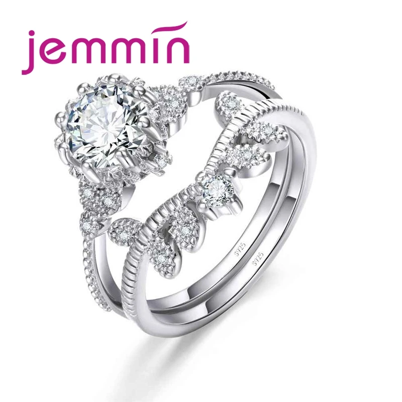 Fashion Geometric Round Knuckle Rings Set For Women Vintage Crystal Twist Weave  Finger Ring Female Jewelry Gifts 2 Pcs