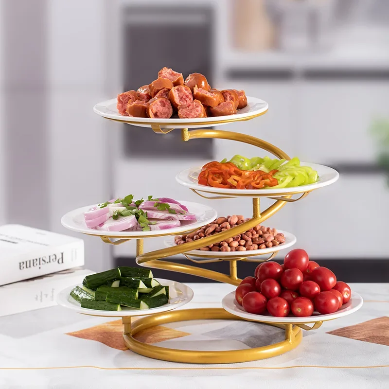 Hotel cold dish rack, multi-layer plating vegetable plate rack, banquet plate, kitchen cold, hot pot side dish
