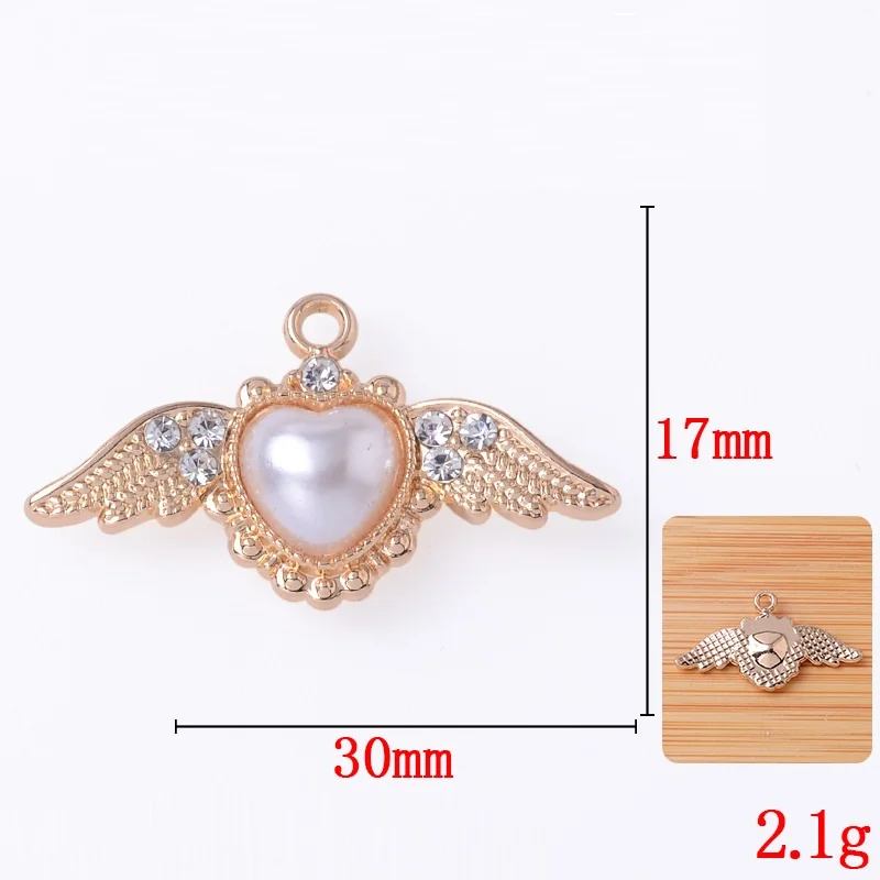 10PCS Love angel wings pendant baroque style fashion trend earrings bracelet handmade DIY alloy accessories