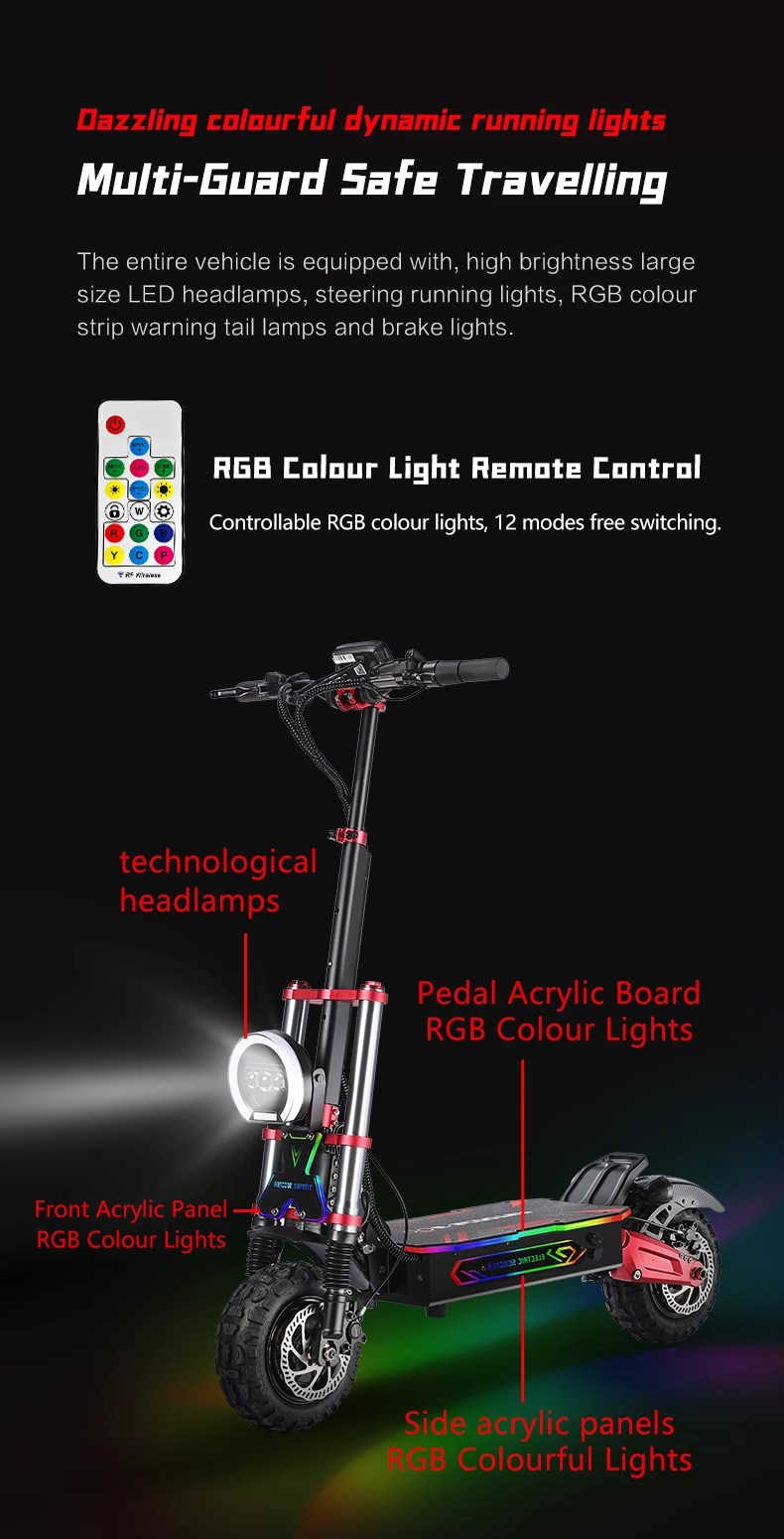 BOYUEDA S5 E-Scooter Dual Motor 60V38Ah NFC Activation Electric Scooter 11"off-road Tire Intelligent APP Control EScooters