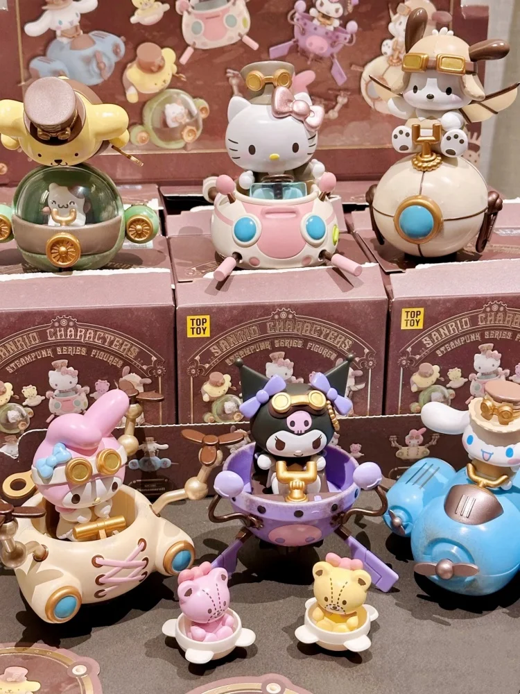 Sanrio Characters Steampunk Series Figures Blind Box Trendy Play Kuromi Melody Tabletop Display Surprise Toy Gift