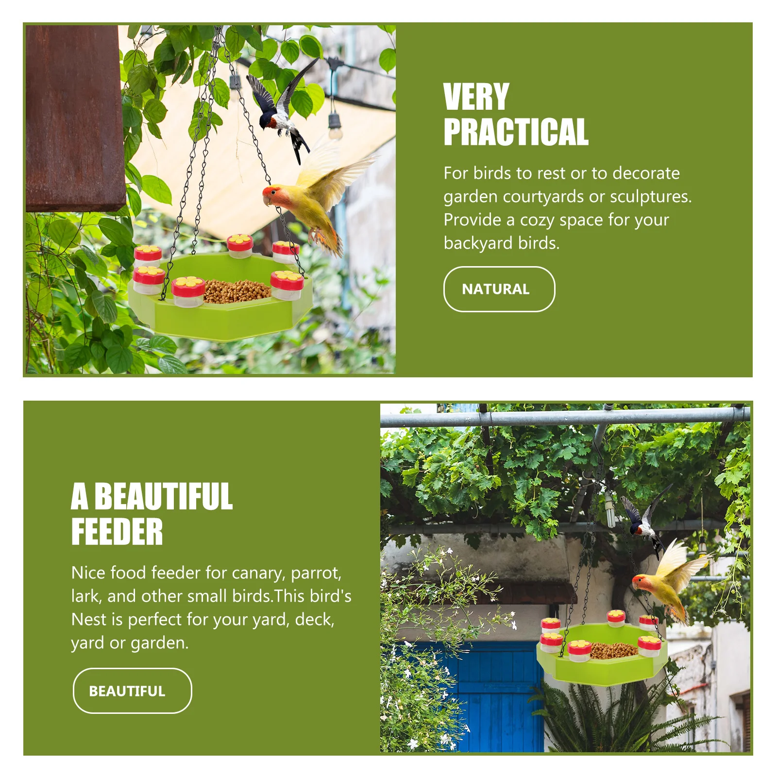 

1Set Simple Structure Bird Feeder Outdoor Hummingbird Food Dispenser Practical Durable Hanging Hummingbird Feeder