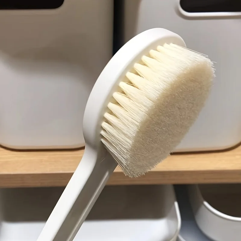 Long Handle Shower & Body Cleaning Brush with Soft Bristles - Non-Slip Grip, Back Scrubber for Adults & Elderly, Bath/Shower Aid
