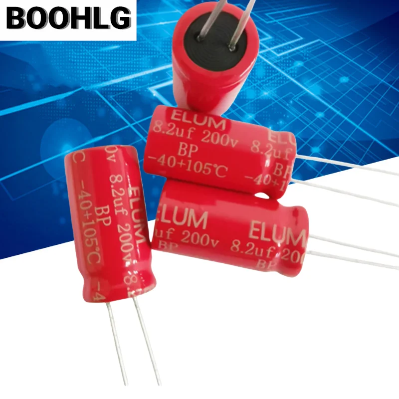 10PCS original Hongpao high-mid frequency crossover stepless BP electrolytic capacitor 200V 8.2UF 8.2UF 200V 13X25