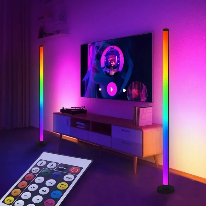 

1/2PCS Smart RGB Floor Lamp Remote & APP Control Music Sync Corner Lighting Timer Modern Standing Lamp for Living Room Gaming