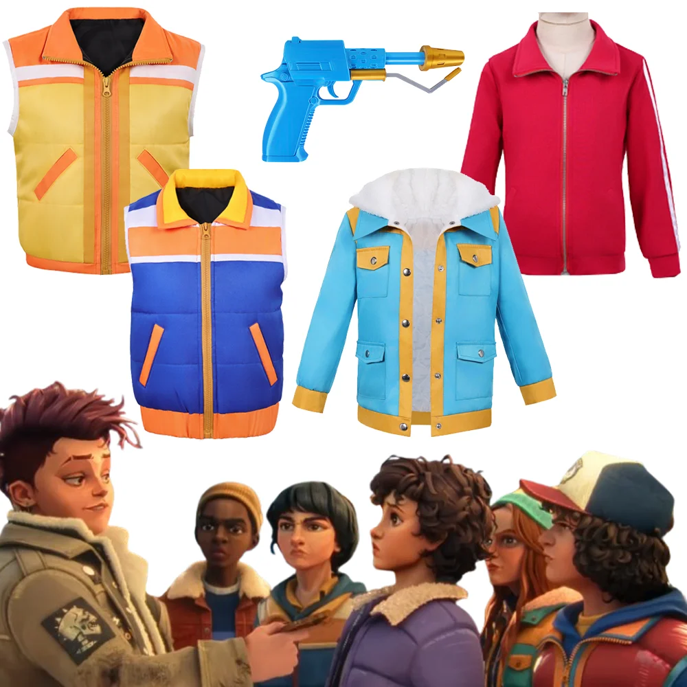 

Kids ST Tales Cosplay Costume Child Mike Vest Max Mayfield Outfit Dustin Henderson Coat Holly Jacket Halloween Carnival Disguise