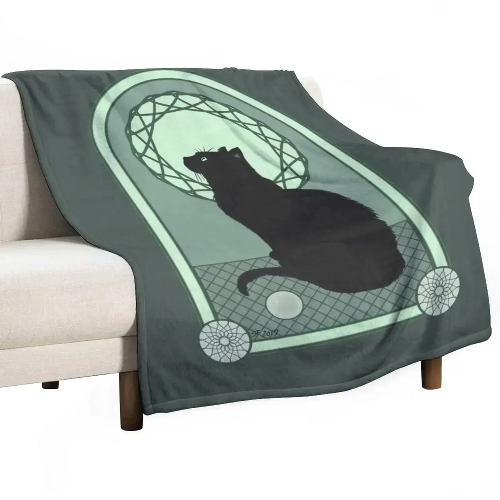 Black Cat Noveau Throw Blanket heavy to sleep anime Plaid Retros Nap Comforter Blankets