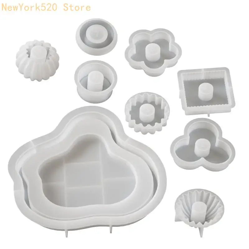10Pcs Stackable Silicone Molds for Pillars Soap SIlicone Molds N84C
