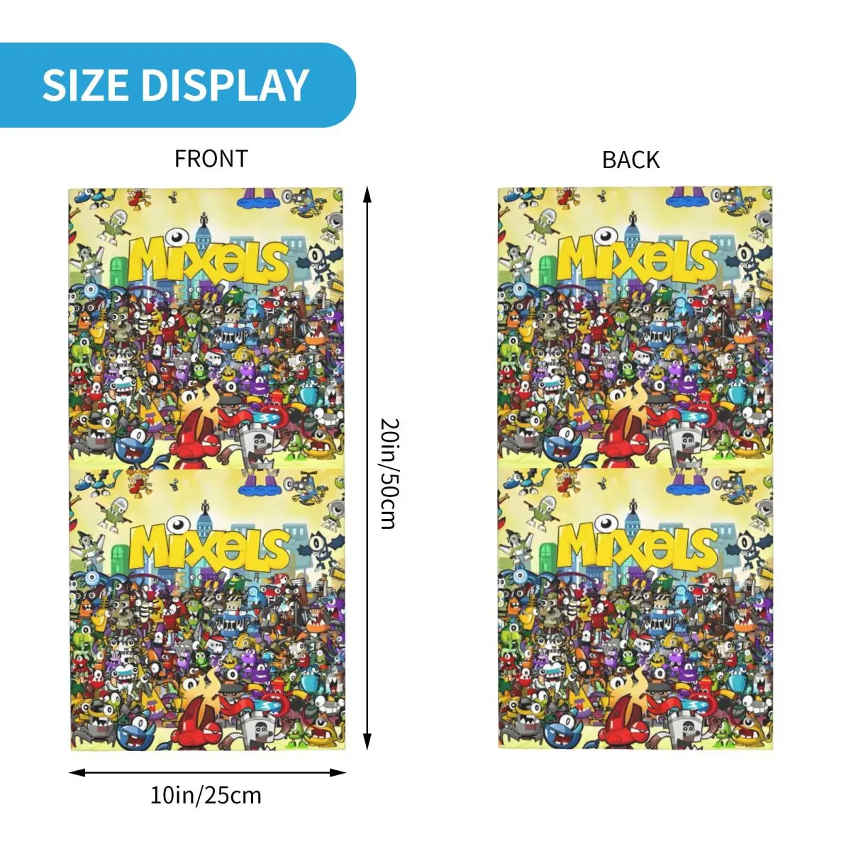 مخصص Mixels الأمريكية الرسوم المتحركة باندانا الرقبة الجراب يندبروف الوجه وشاح غطاء لعبة التلفزيون الكرتون عقال أنبوب بالاكلافا #2