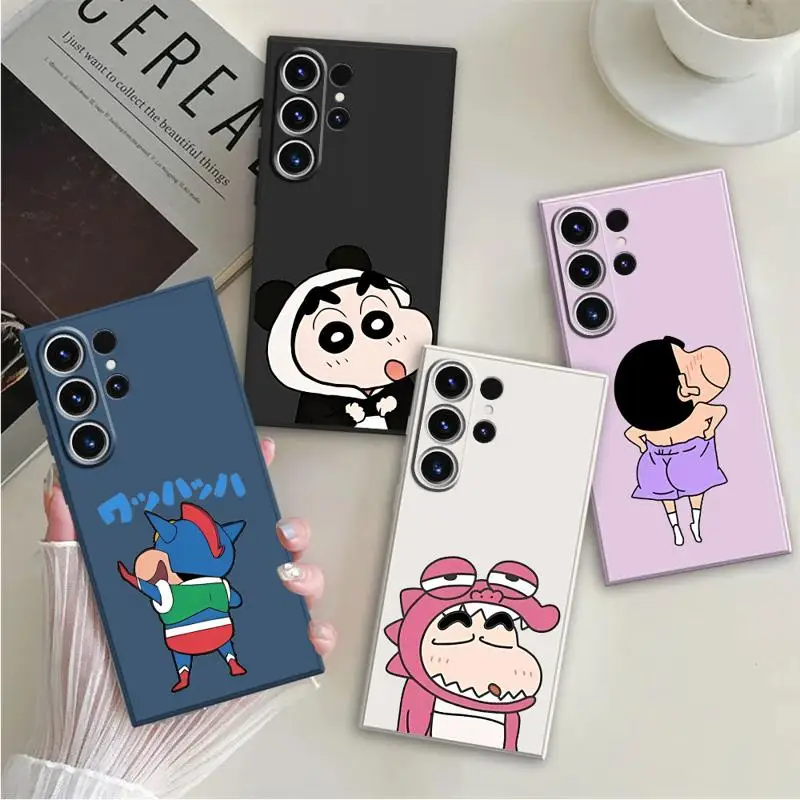 Cute Crayons Shinchans Phone Case for Samsung Galaxy S21 Plus S23 Ultra 5G S20 FE S24 Ultra S22 S22 Plus S22 Soft Cover Back